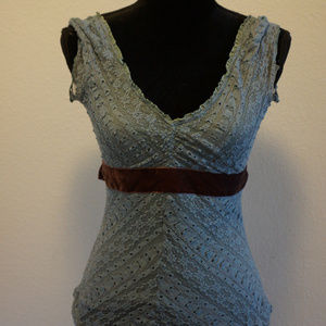 Lace top with velvet tie size S